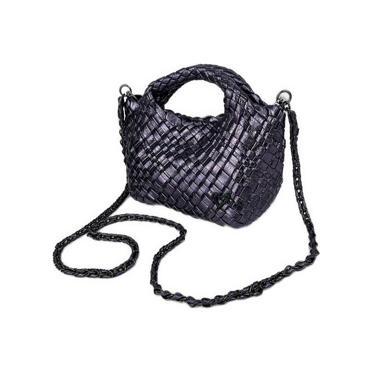 NEW Tiny Mini Woven Tote - Metallic Purple