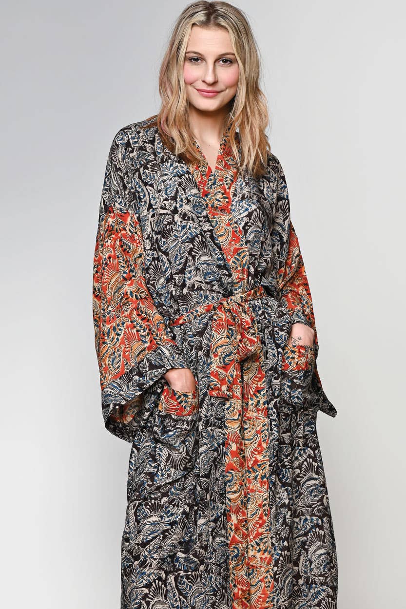 Kalamkari Kimono Robes - Sevya Handmade