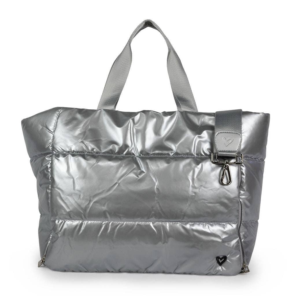 Panorama Puffer Large Tote - Silver