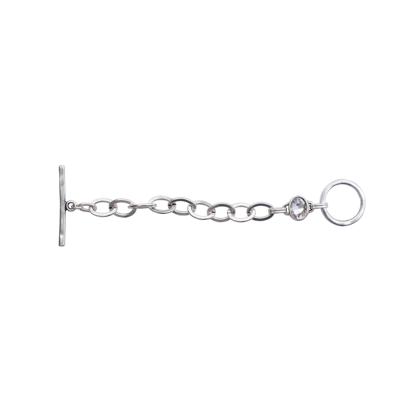 Handmade Clear Crystal Brass Bracelet - 2944