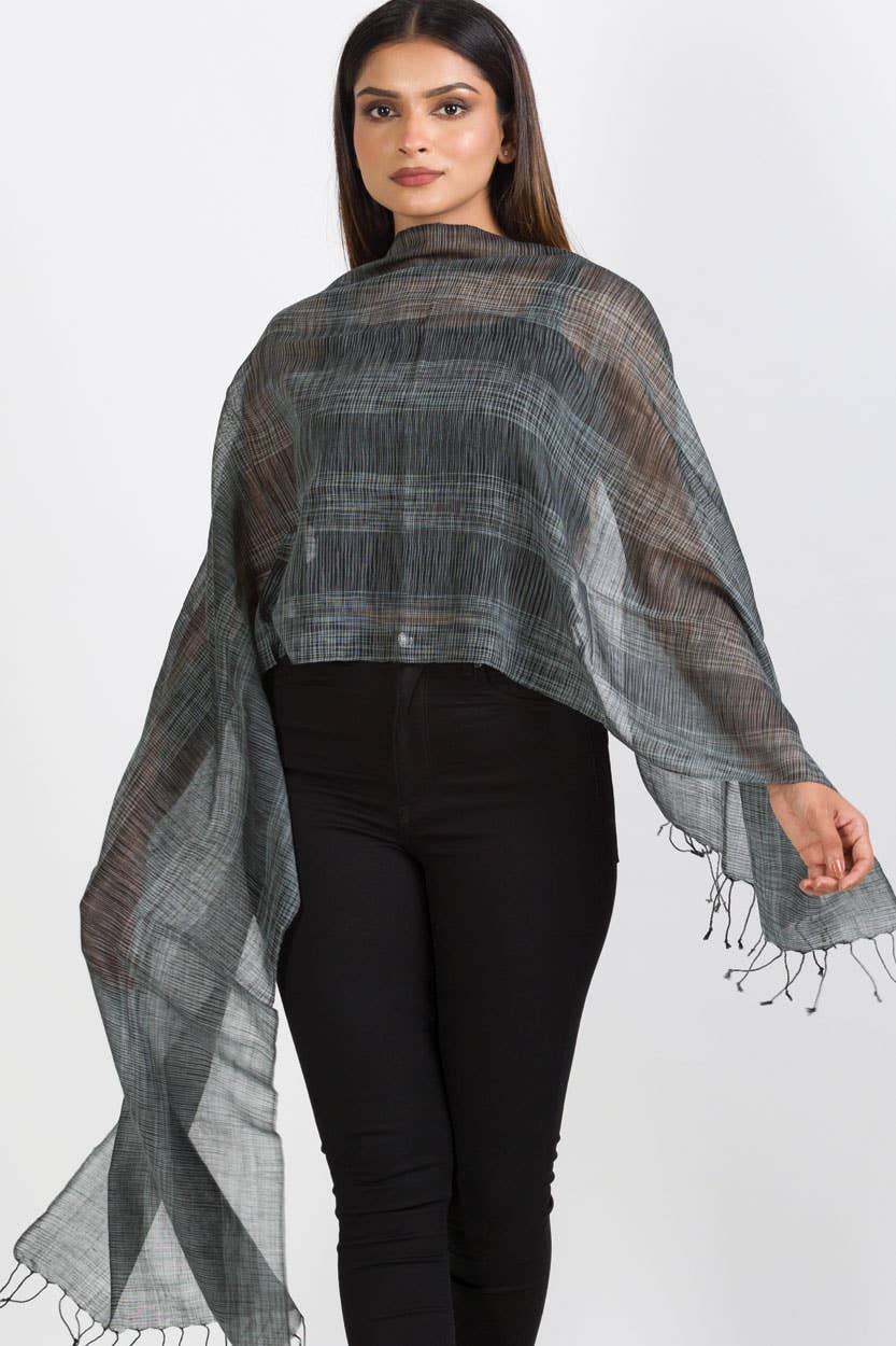 Ikat Handloom Wool Scarf - Sevya Handmade