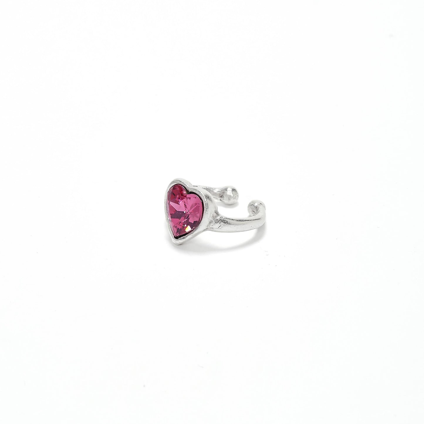 Handmade Brass Ring In Silver Plated - NR6128 PINK