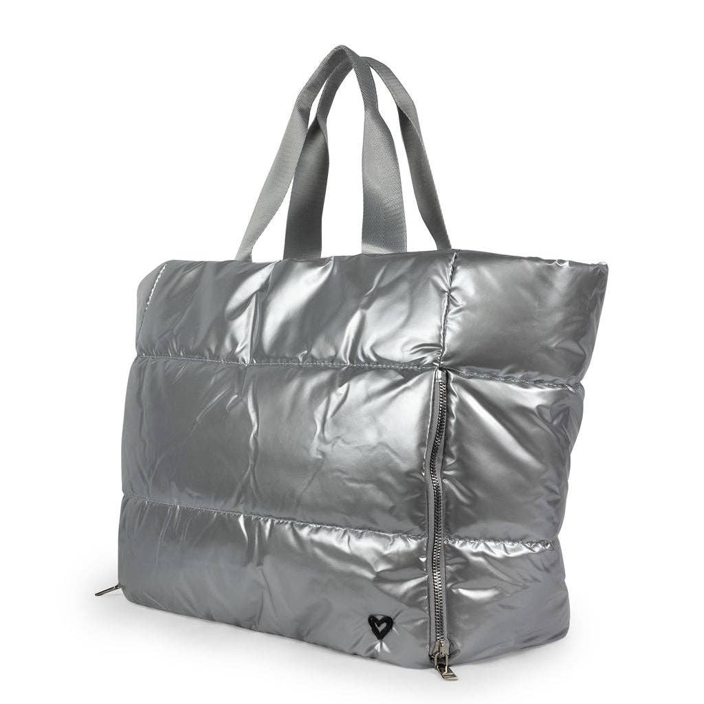 Panorama Puffer Large Tote - Silver