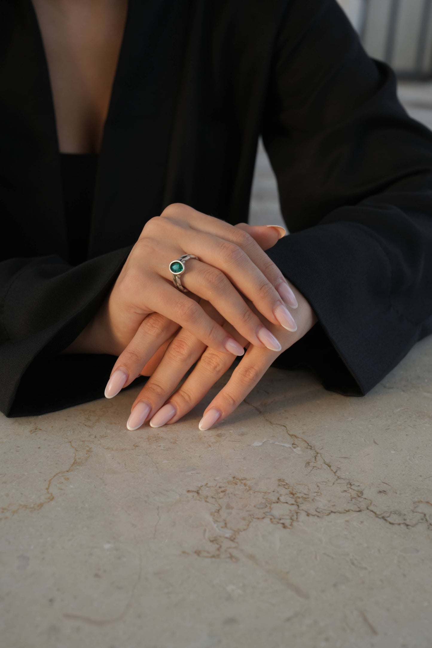 Handmade Crystal Brass Ring - 6851