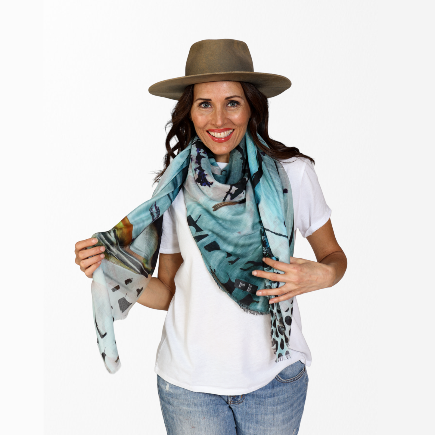 Silk-Modal Large Square Scarf - L'Oiseau Bleu