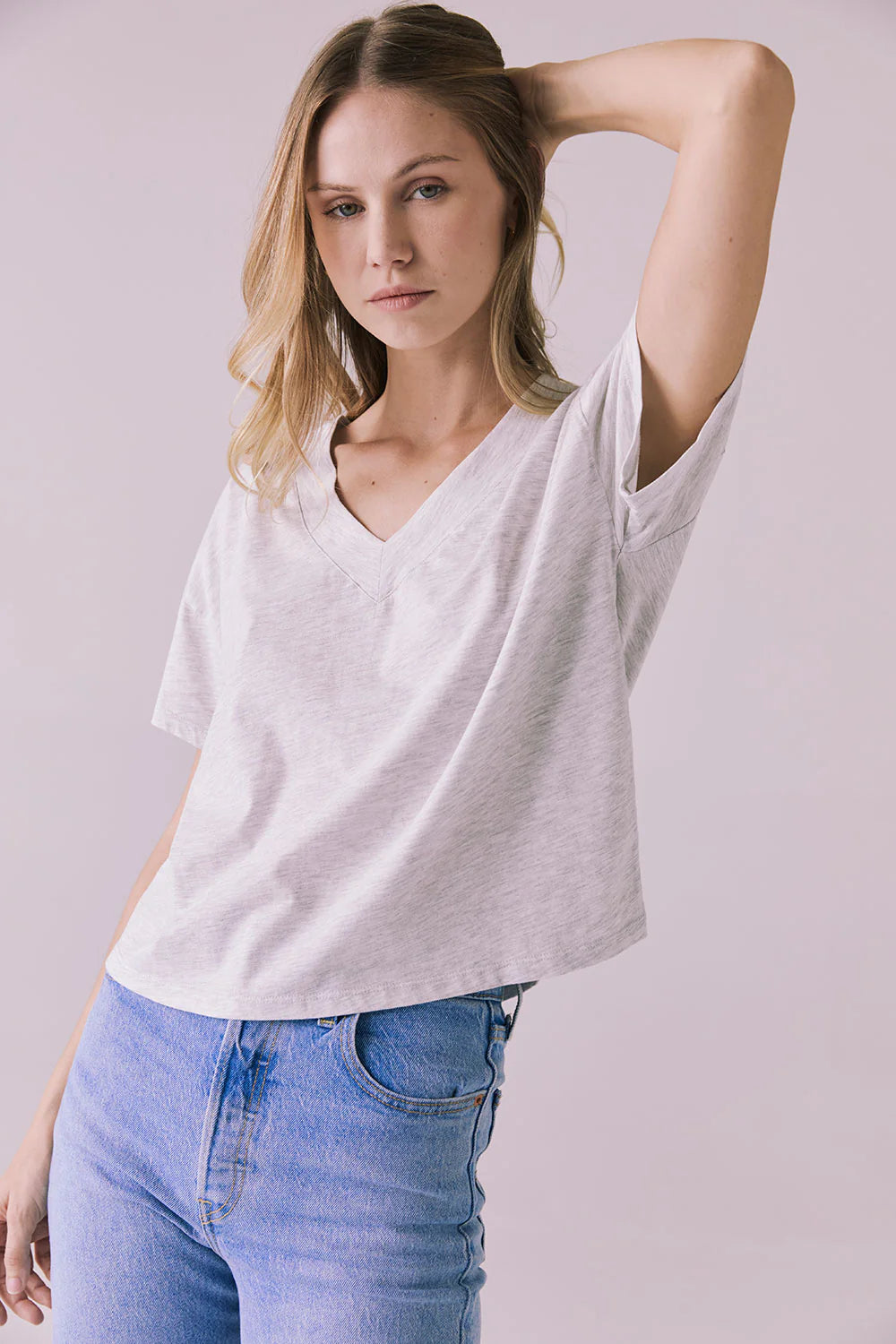 Mazzy Light Heather Grey Tee CWA539 - CHASER
