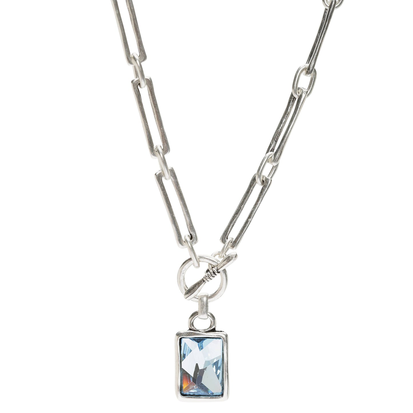 Handmade Crystal Pewter Necklace - 3816