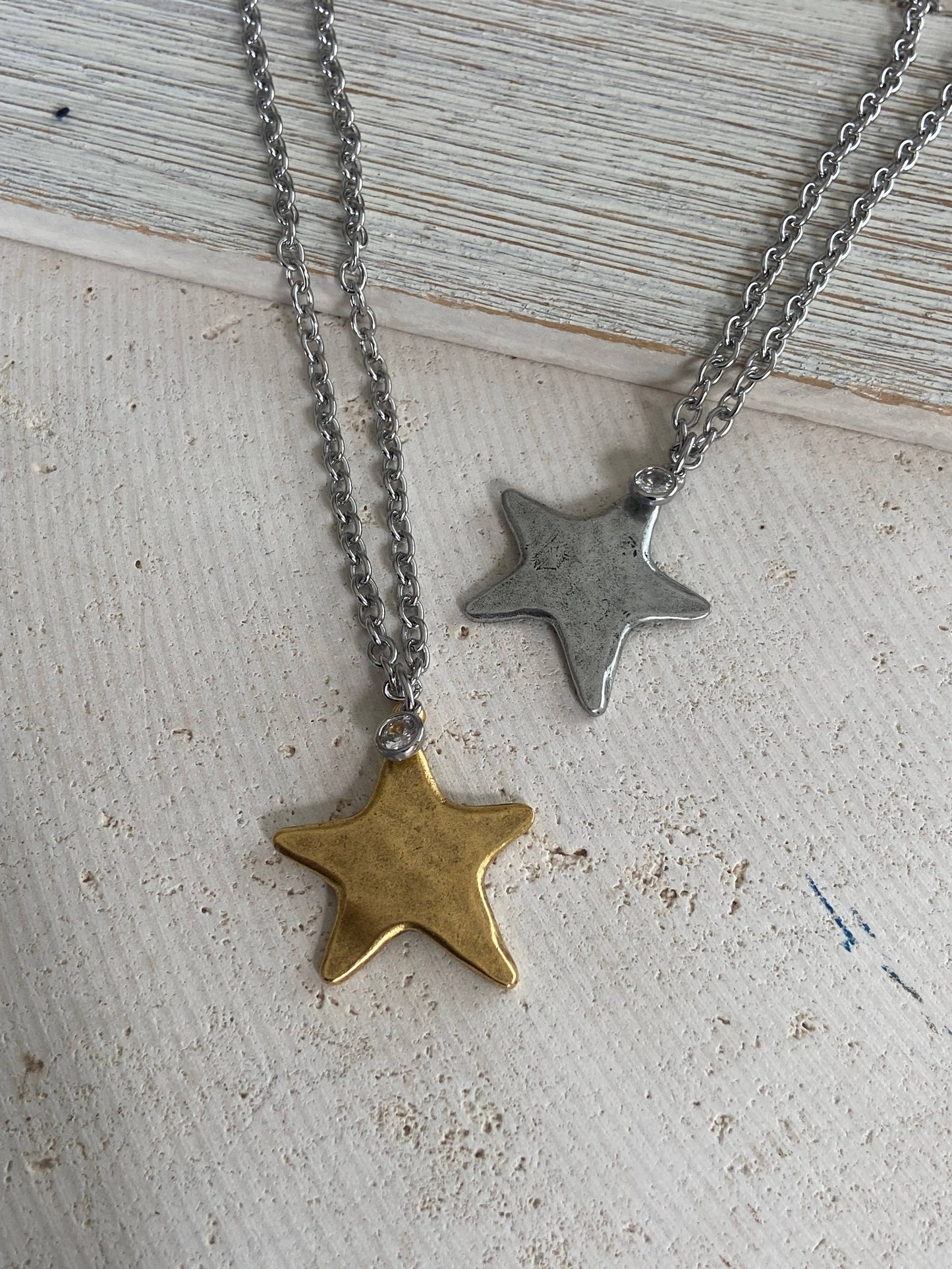 Star necklace celestial jewelry non tarnishing : Mixed metals