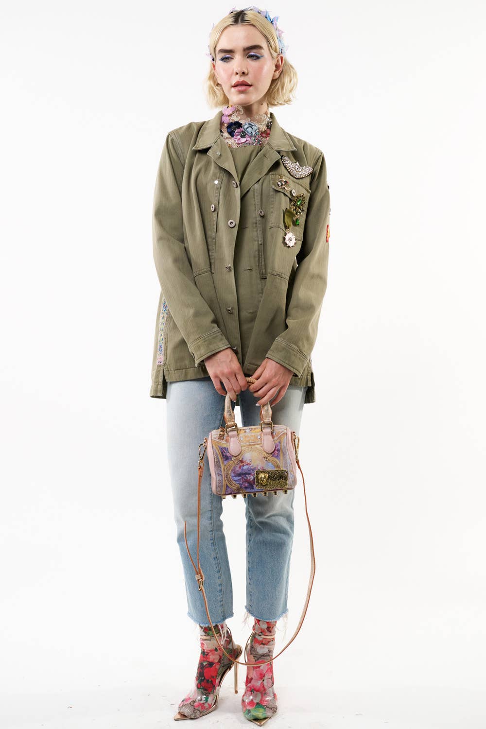 Aria Twill Jacket - Pins Included: Army / S