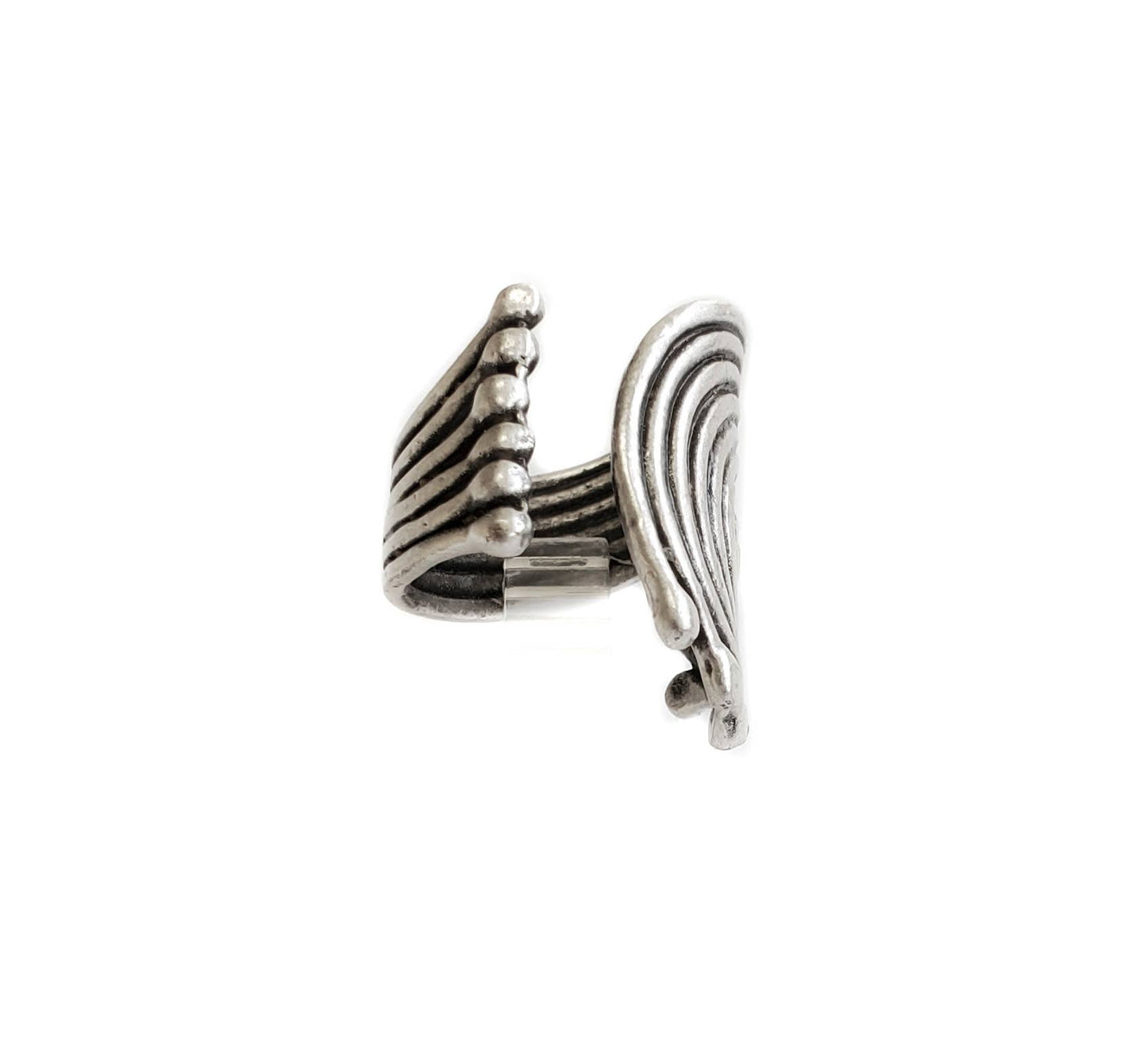 Handmade Spiral Brass Ring In Silver Plated - ZRC-026