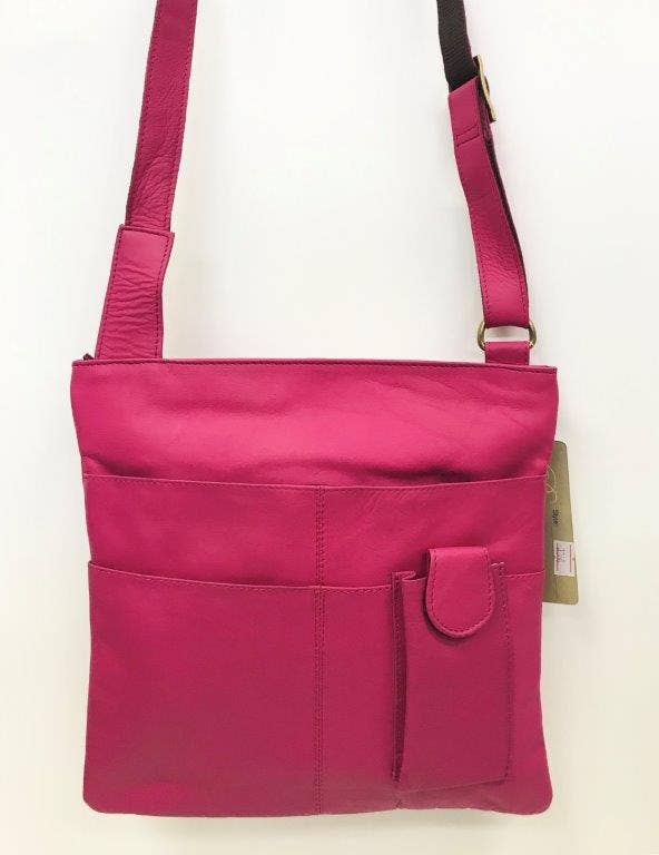 LEATHER CROSSBODY, I PAD TECH BAG: SILVER