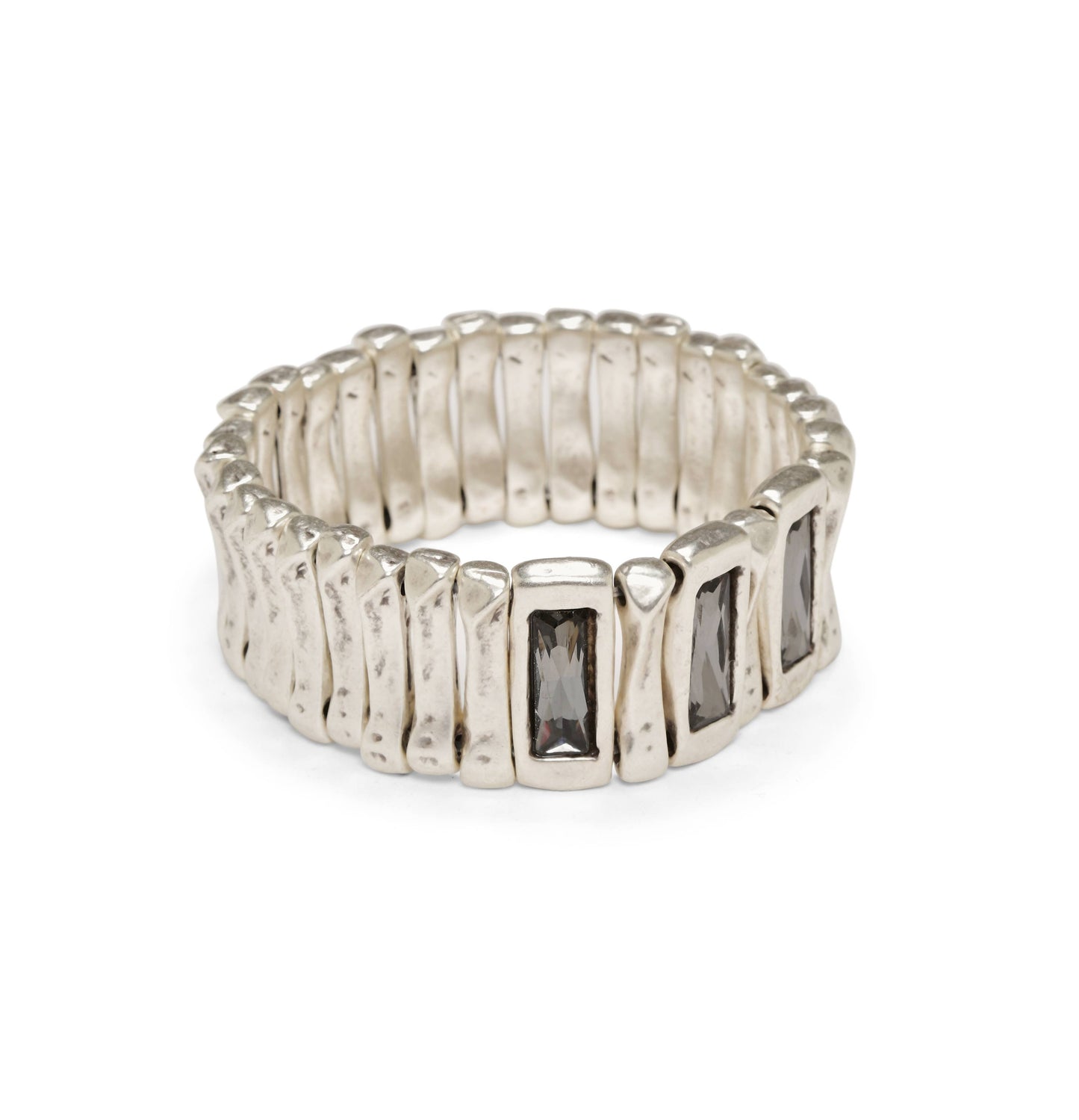 Handmade Pewter & Crystal Bracelet - NB2155 SMOKEY