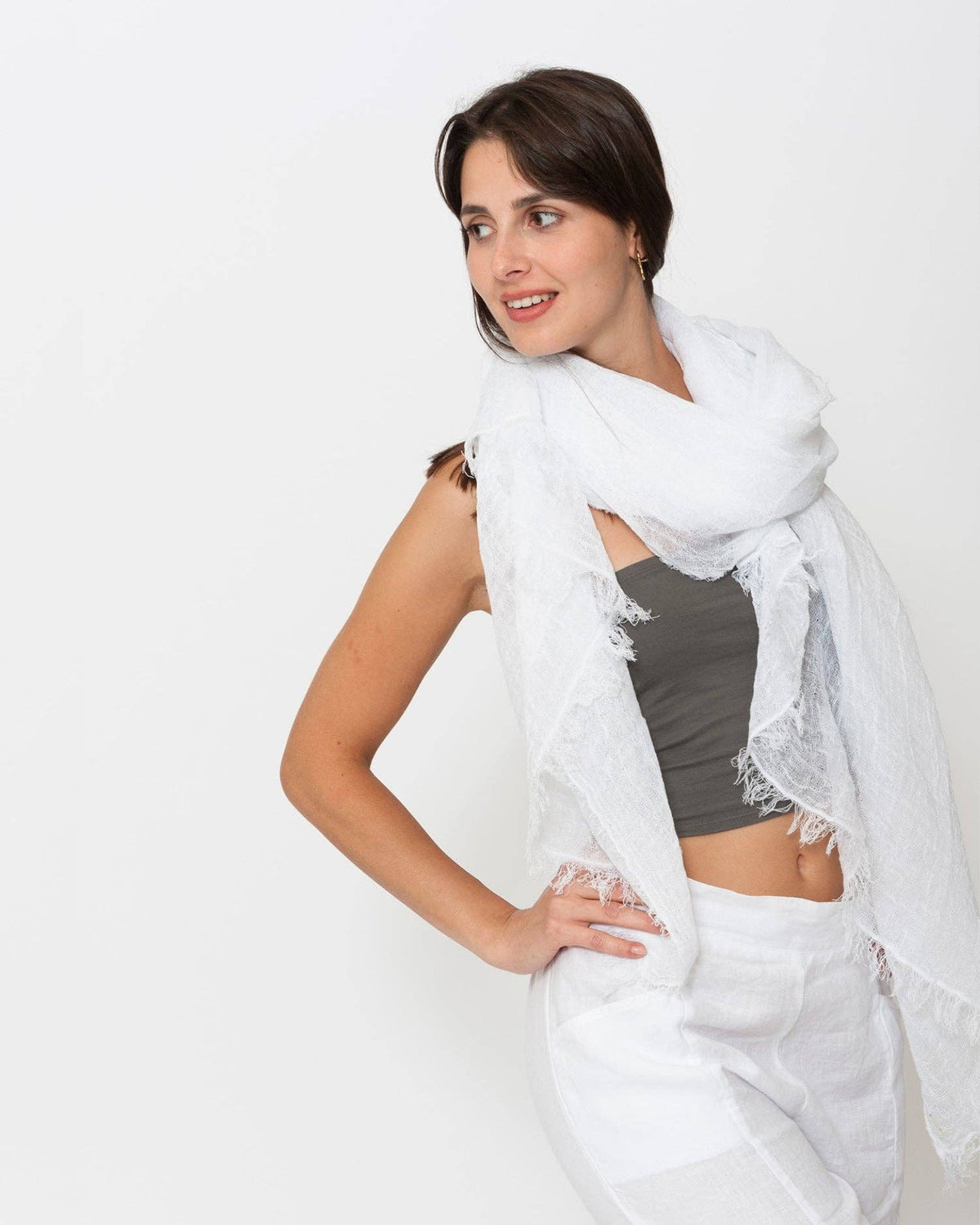Blueberry Low Tide Scarf, White: White / ONE SIZE