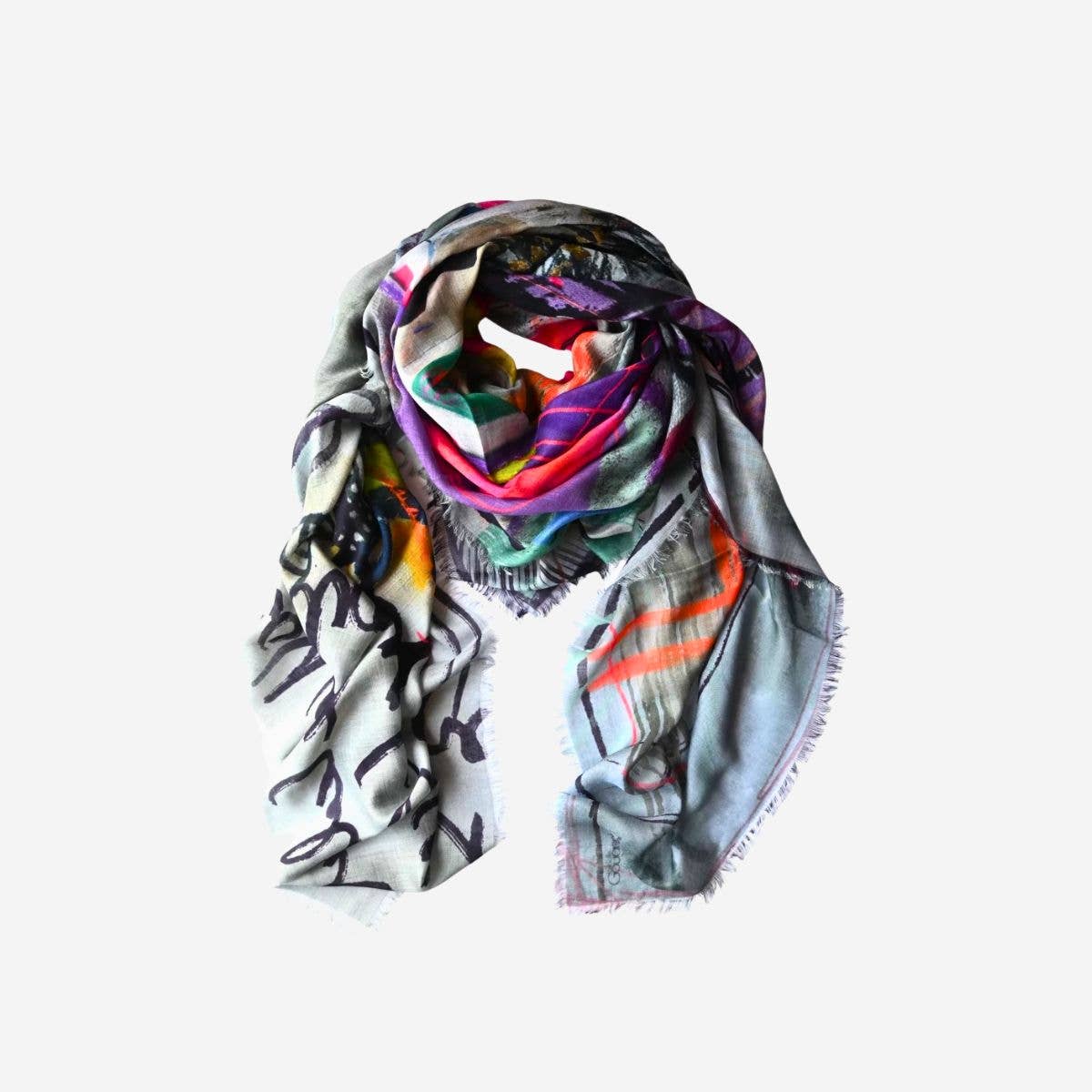 Silk-Modal Large Square Scarf - California Dream