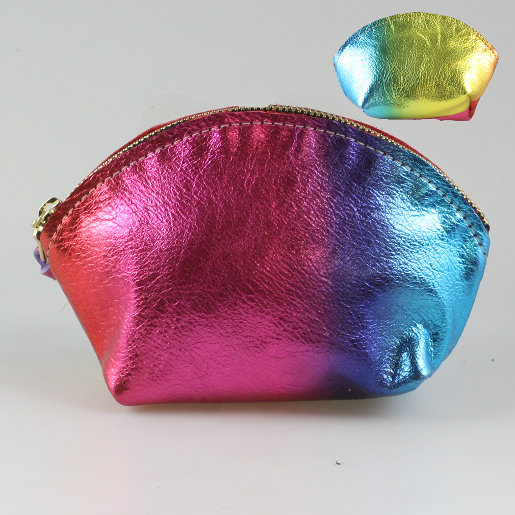The Metallic Simon Makeup Clutch: Gunmetal