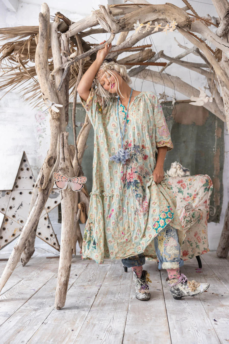 Appliqué Fayhe Dress 1290 - Magnolia Pearl