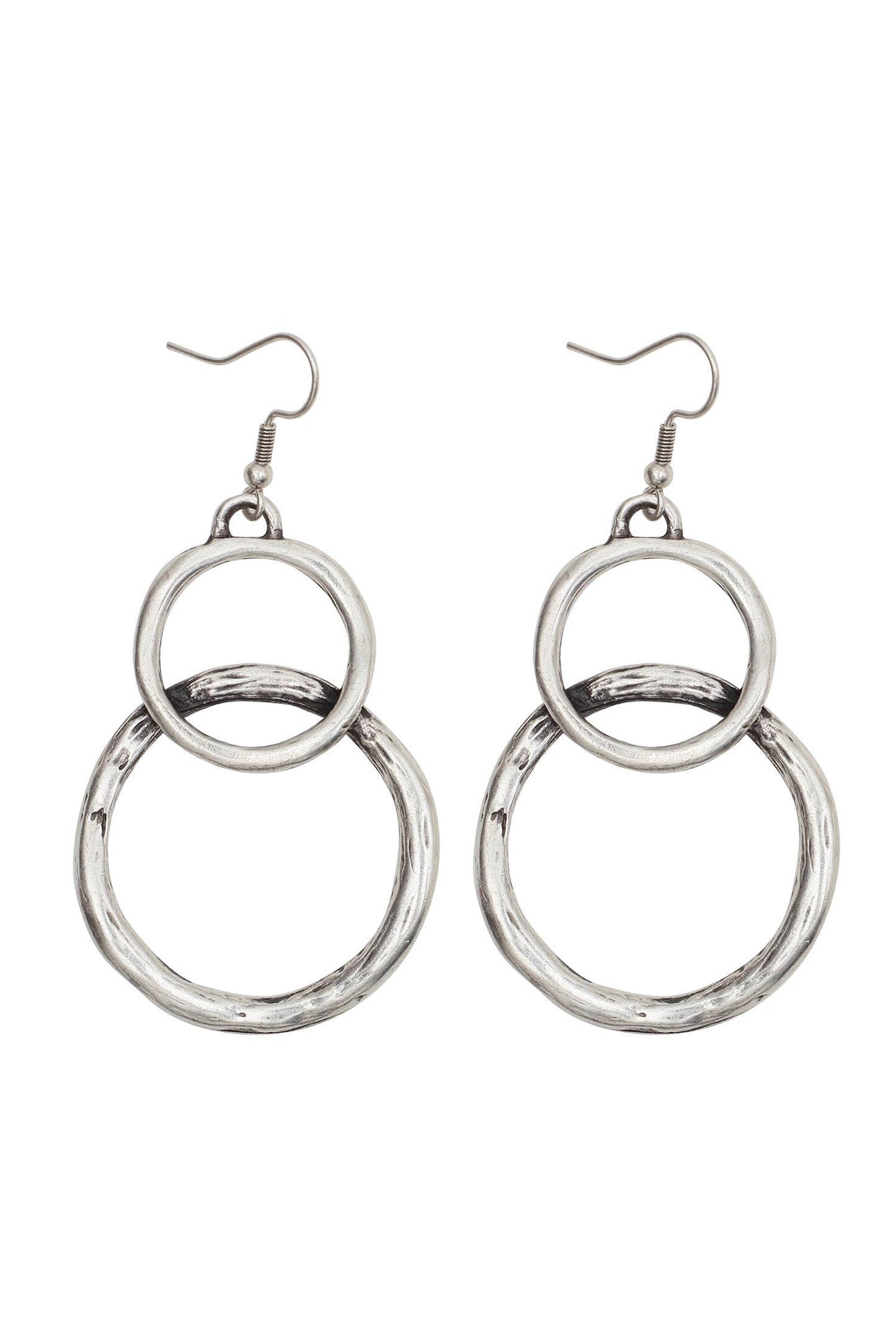 Handmade Tangle Hoop Pewter Earrings - NE1539