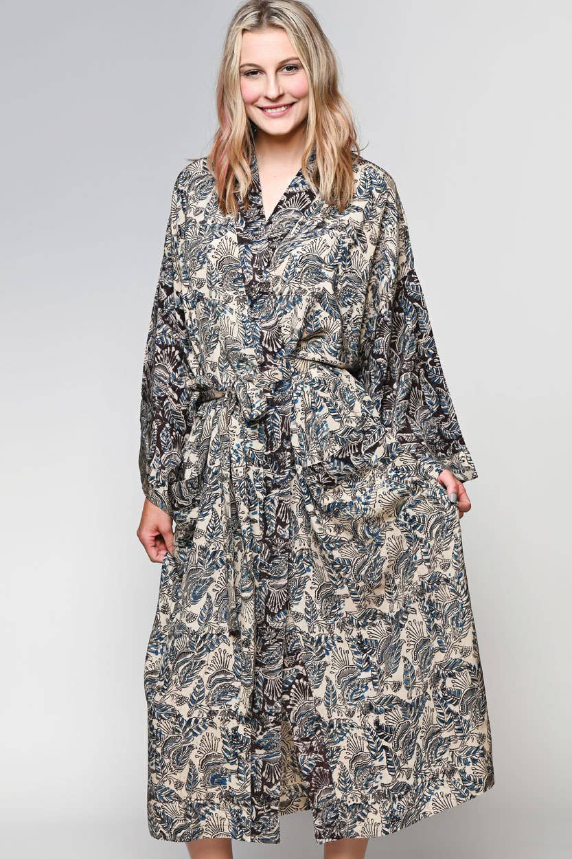 Kalamkari Kimono Robes - Sevya Handmade