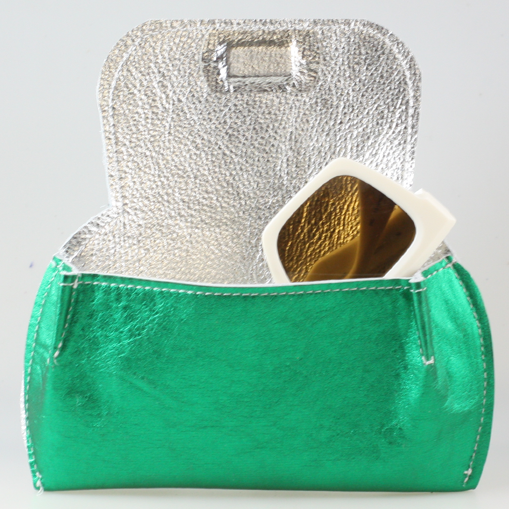 The Marla Sunglass Case: Metallics!: Silver Inside / Sapphire Outside