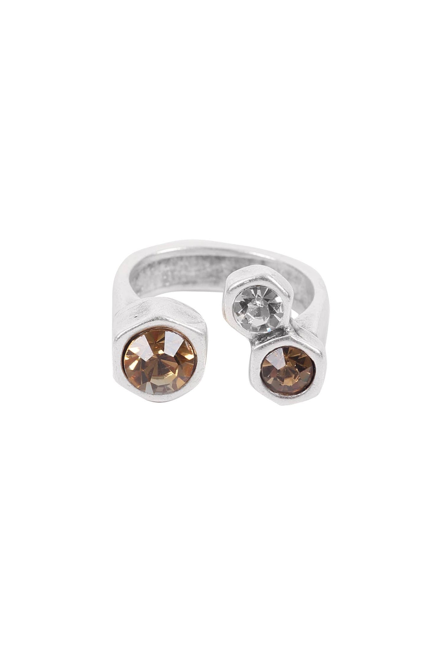 Handmade Crystal Brass Ring - 6805