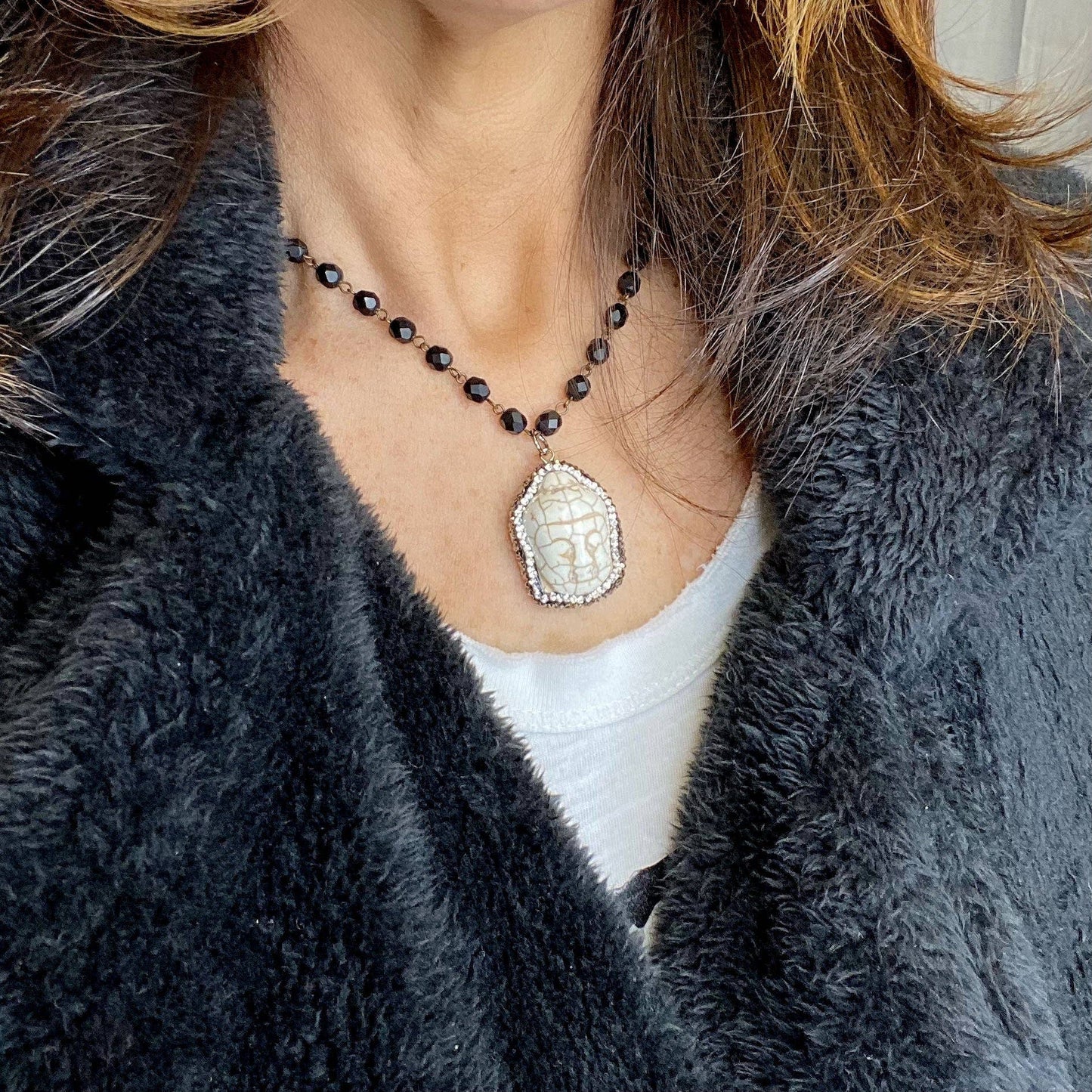 Angelina's Peaceful Buddha Necklace: 18"