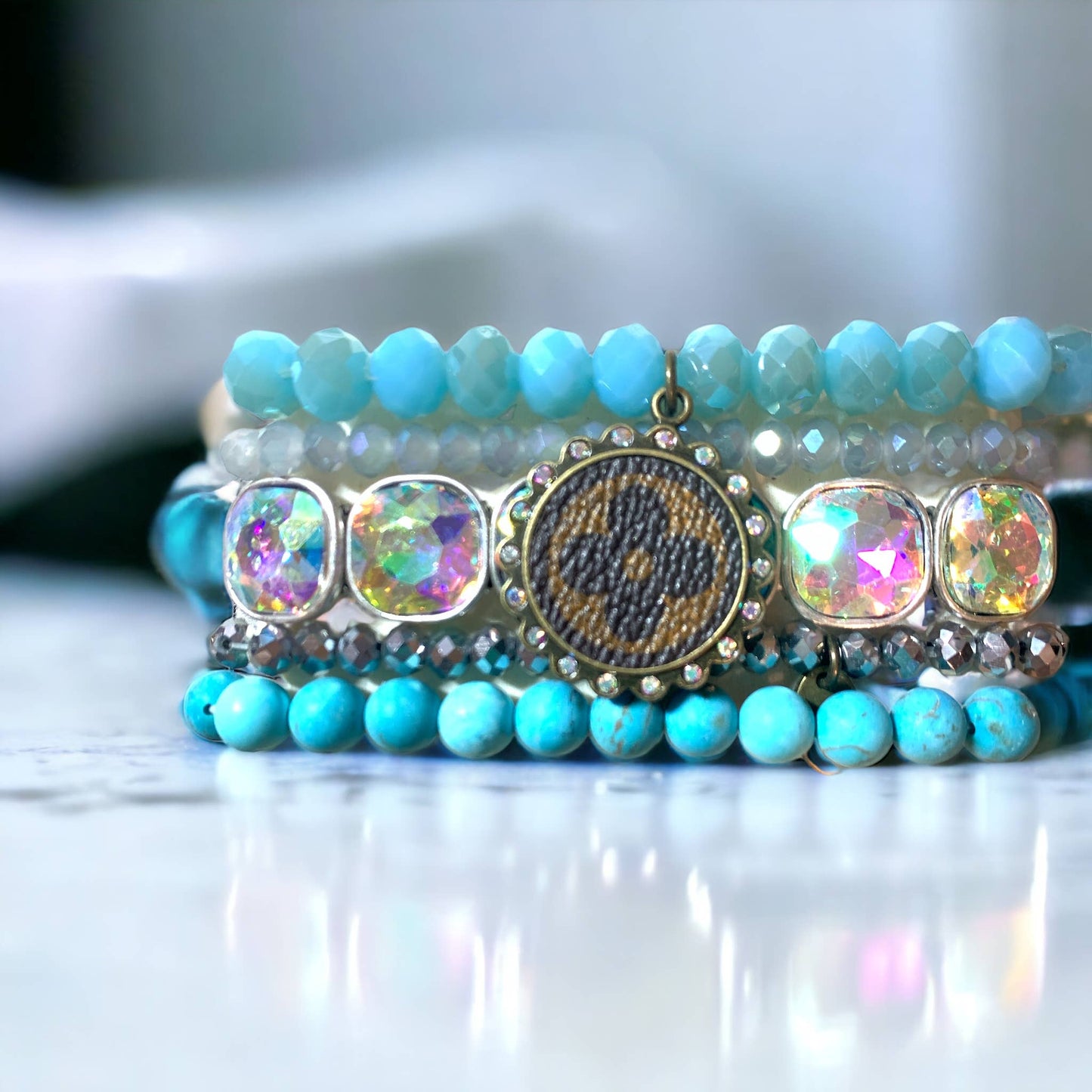 New West Upcycled LV Stacked Bracelet