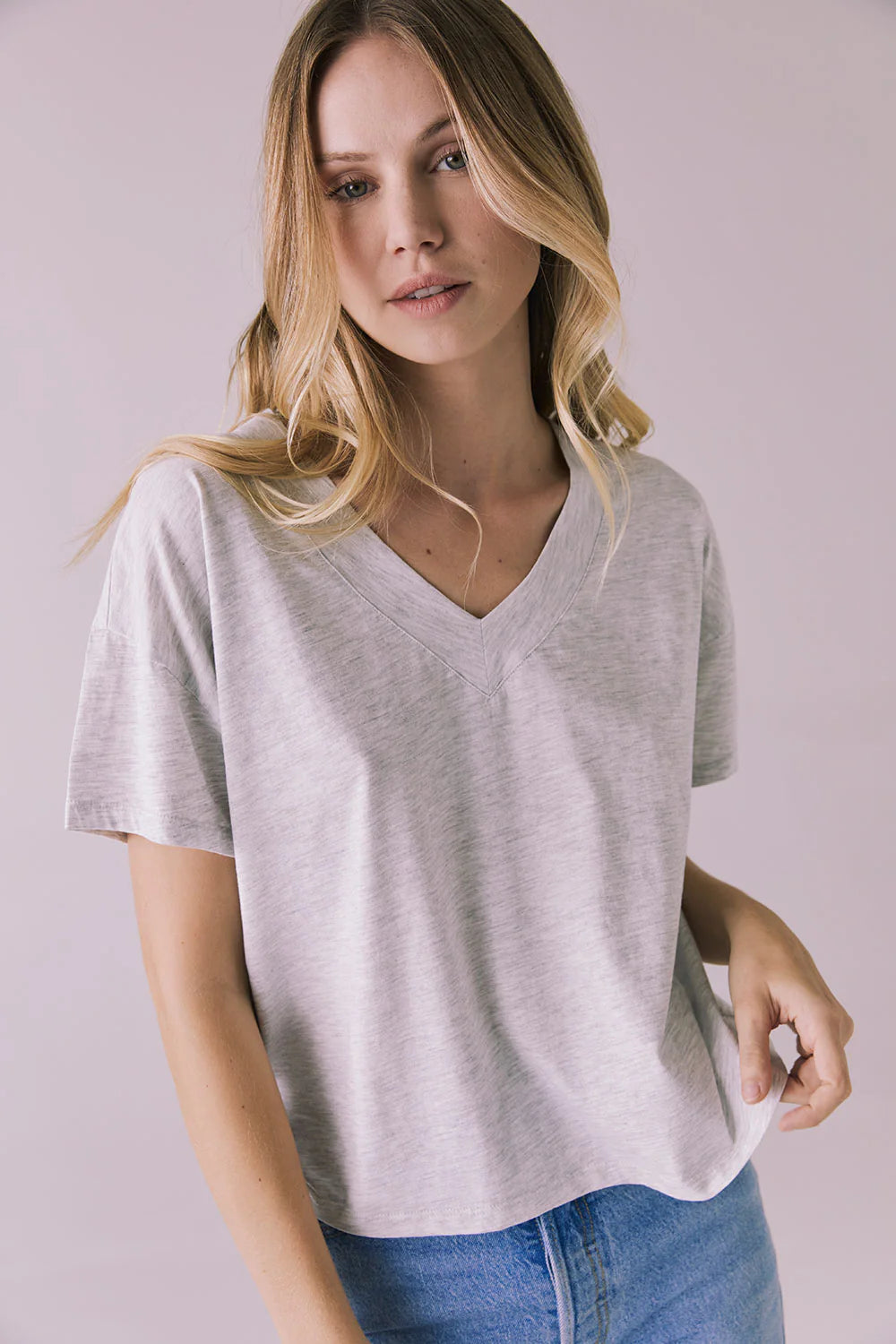 Mazzy Light Heather Grey Tee CWA539 - CHASER
