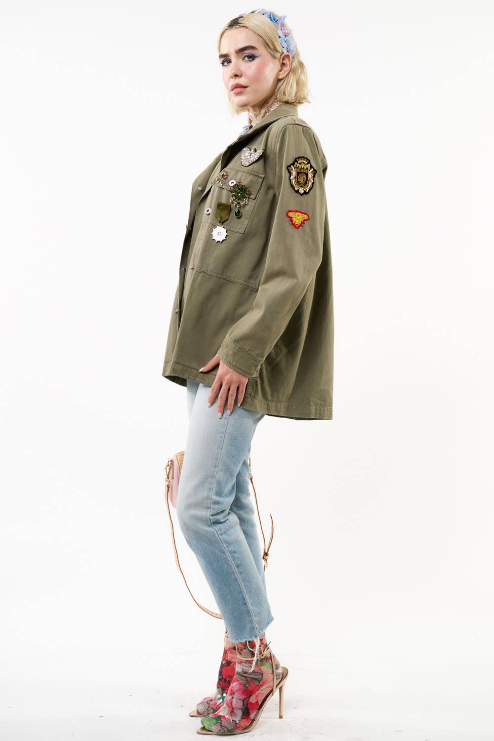 Aria Twill Jacket - Pins Included: Army / S