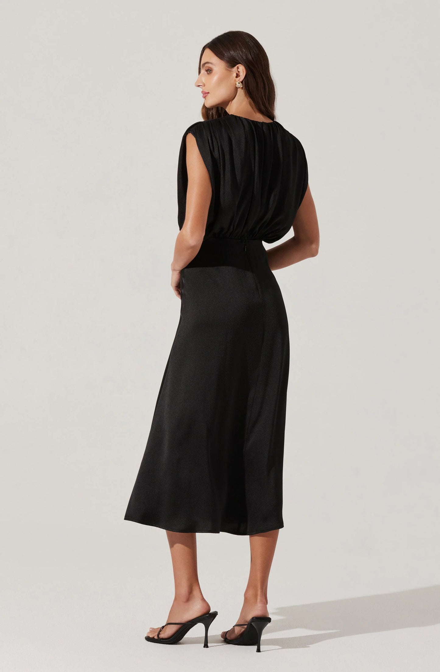 Blouson Satin Midi Dress ADR102341-003 - ASTR