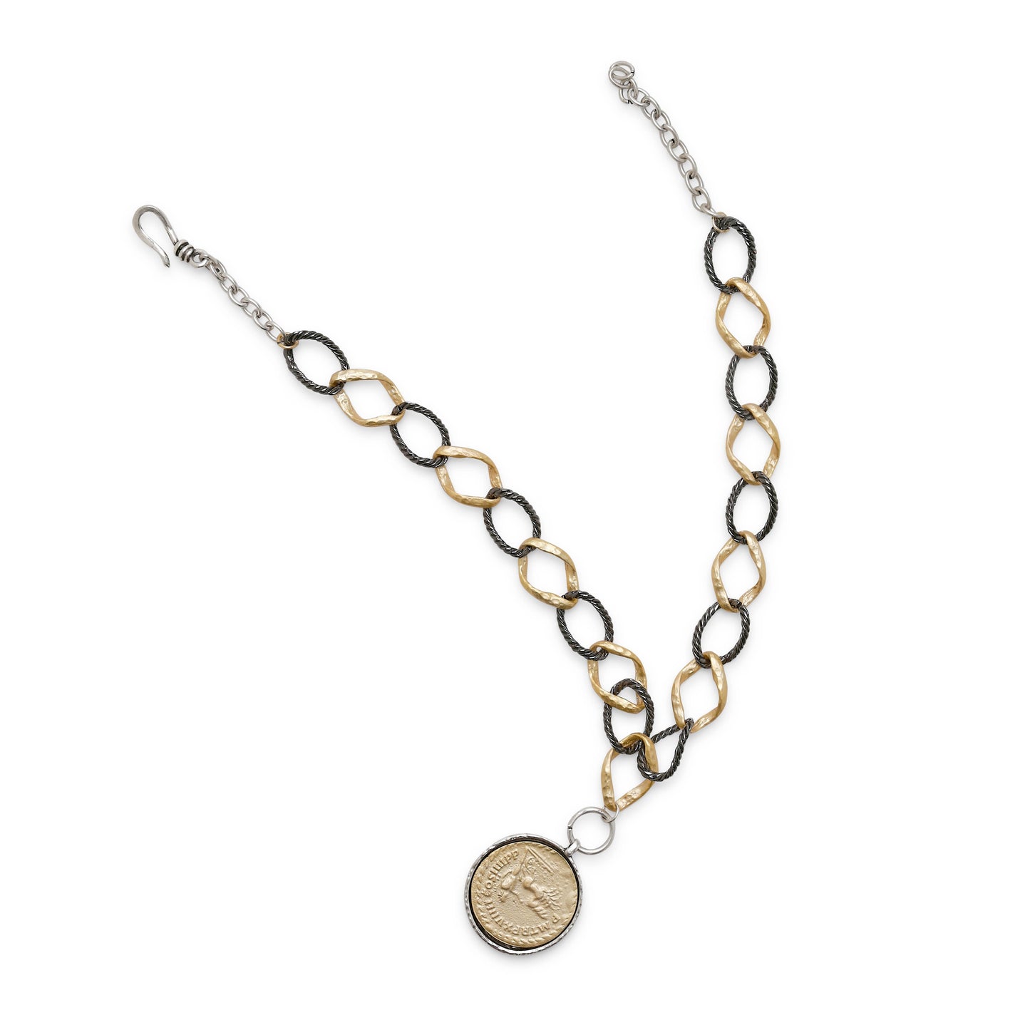 Handmade Reversible Pewter Pendant - H134
