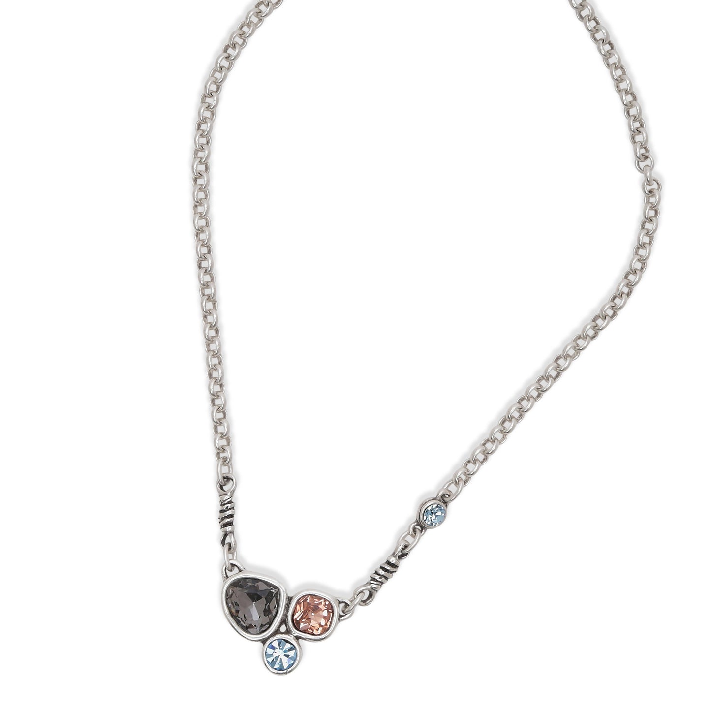 Handmade Multicolor Pewter Necklace - 4020