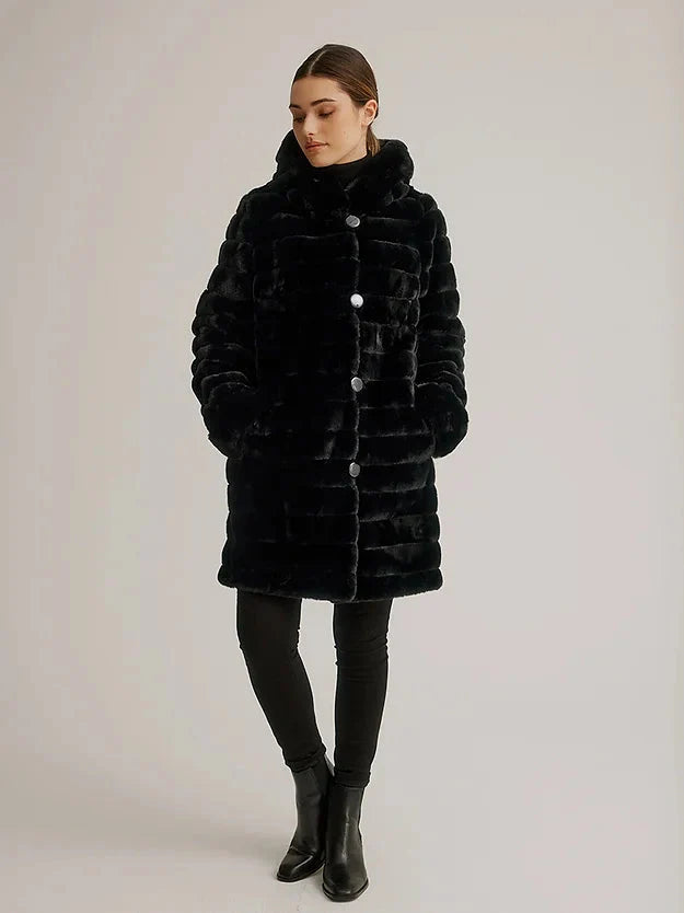 Reversible Faux Fur Coat K4129RF-164 - Nikki Jones