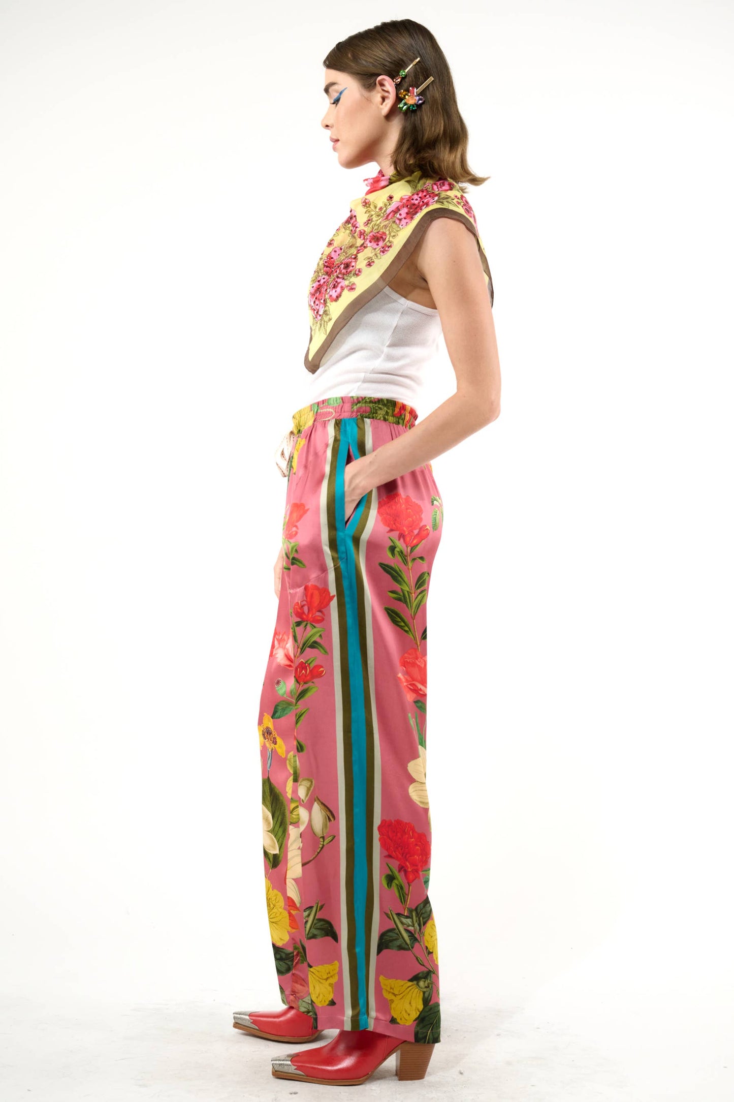 My Valentine Pants: Dusty Rose Floral / S