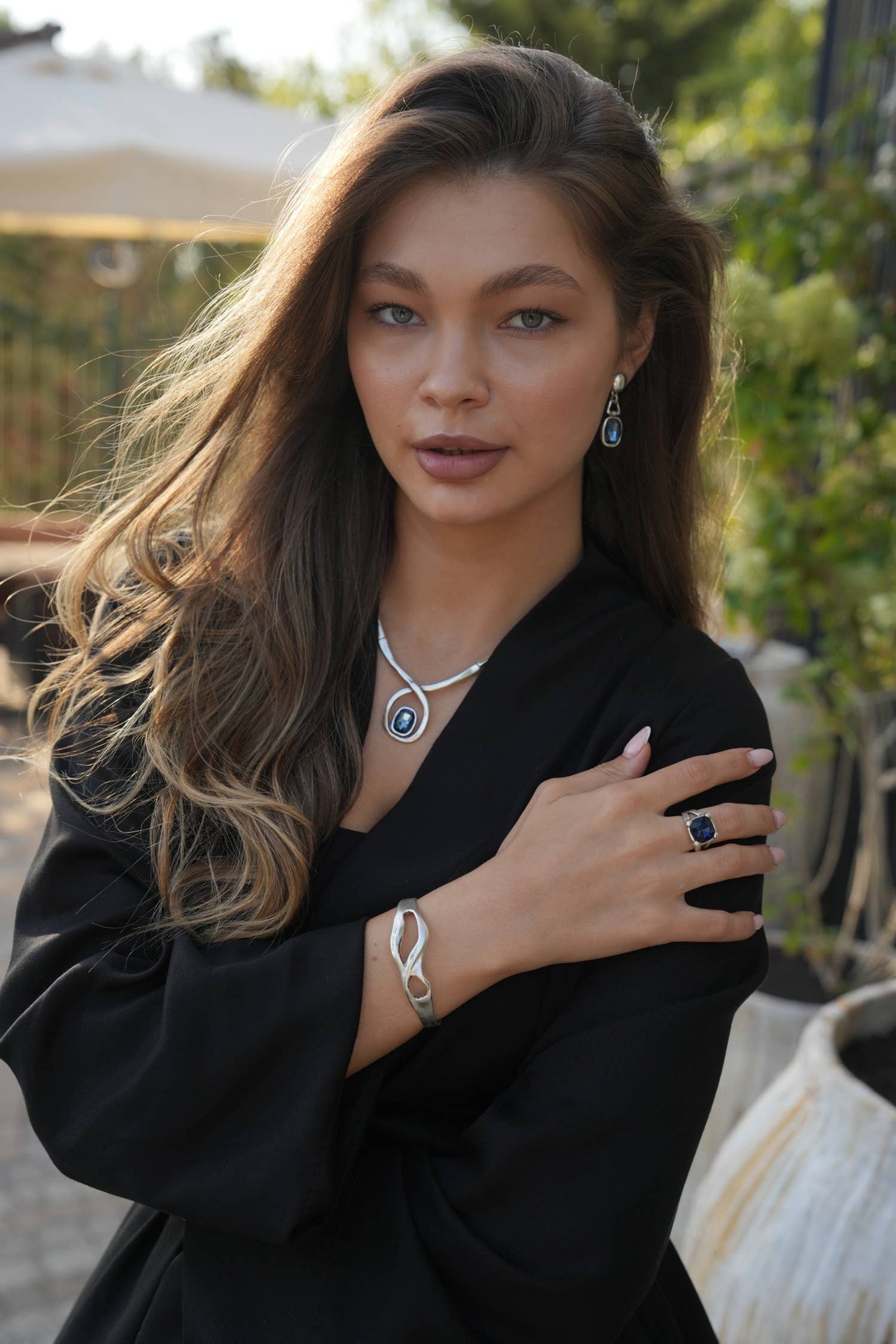 Handmade Crystal Brass Ring - 6842