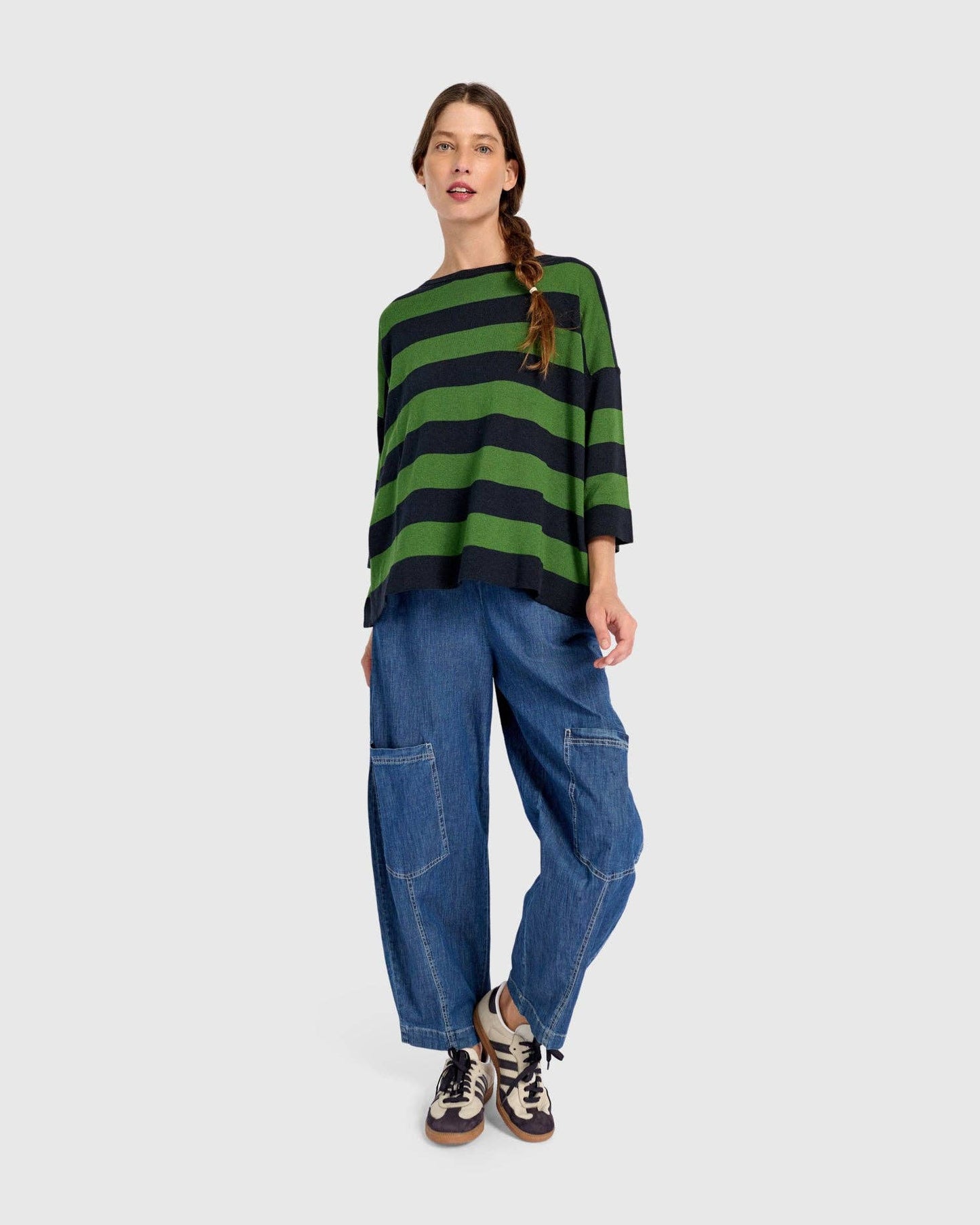 Twiggy Sweater, Clover/Navy: Green / ONE SIZE