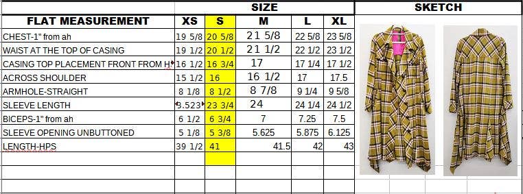 Coco Plaid Trench Coat: Mustard Combo / M