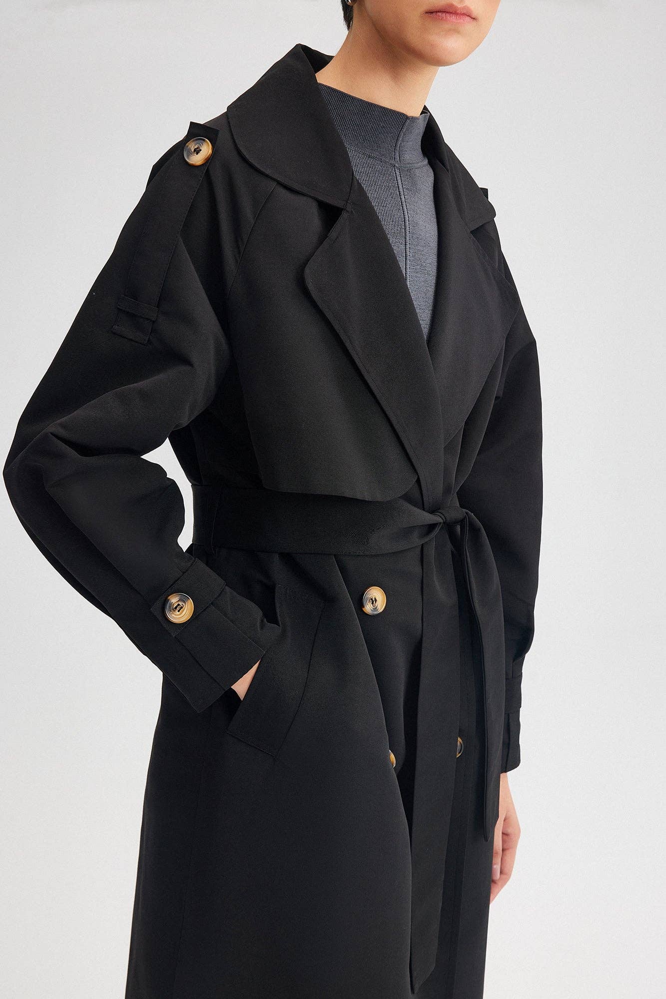 Seamed Sleeve Trench Coat 23F1R0030 - Touché Prive