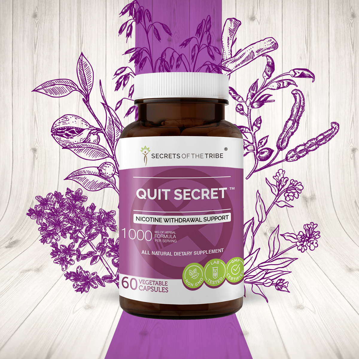 Quit Secret Capsules. Nicotine Withdrawal Support: 120 Capsules
