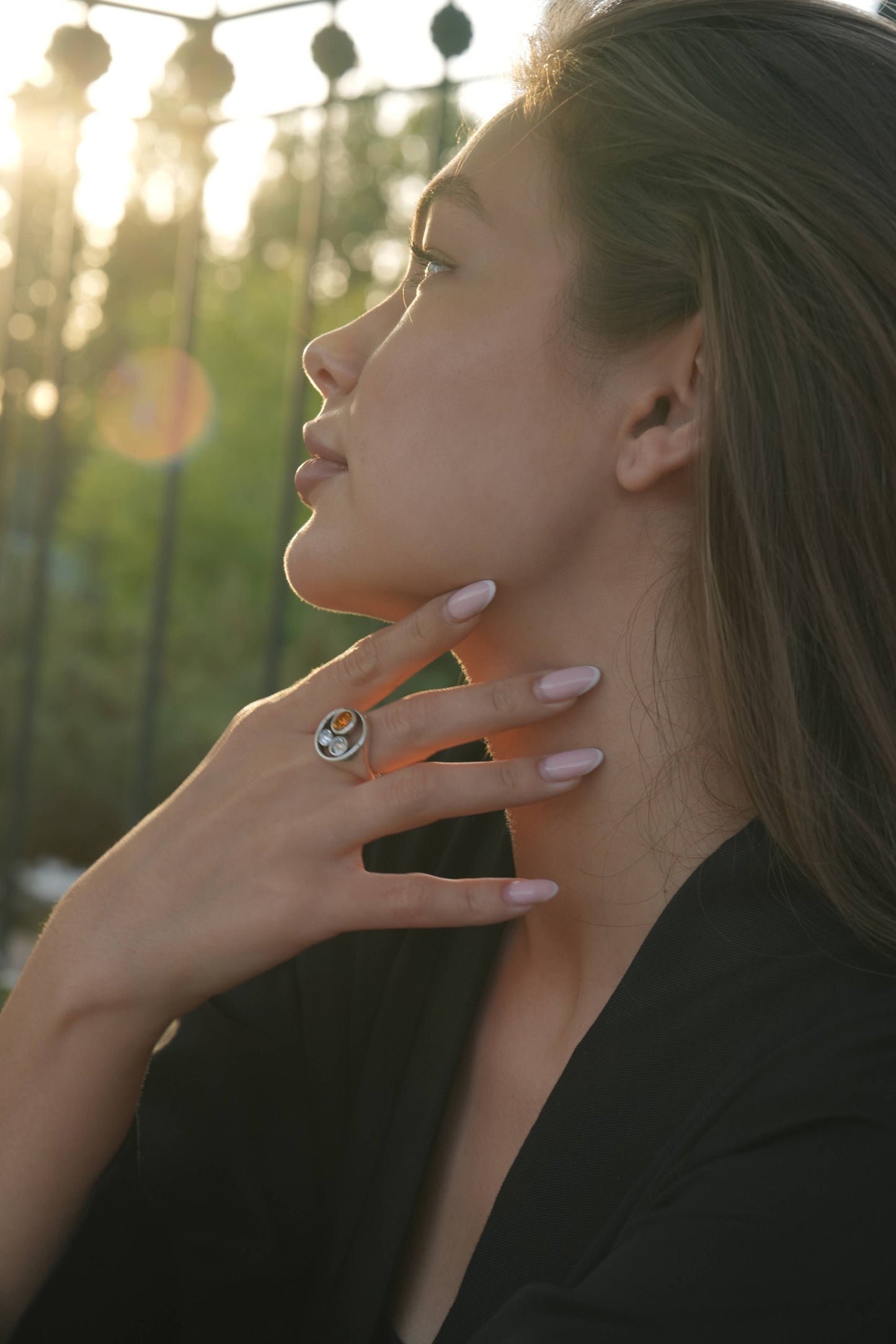 Handmade Crystal Brass Ring - 6812