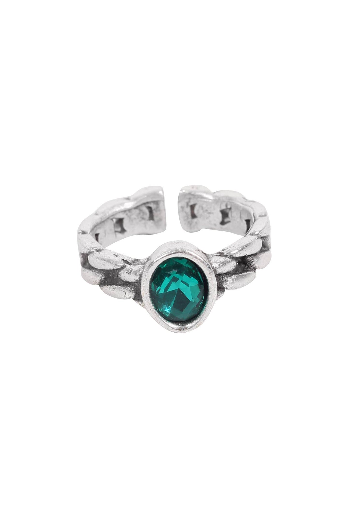 Handmade Crystal Brass Ring - 6851