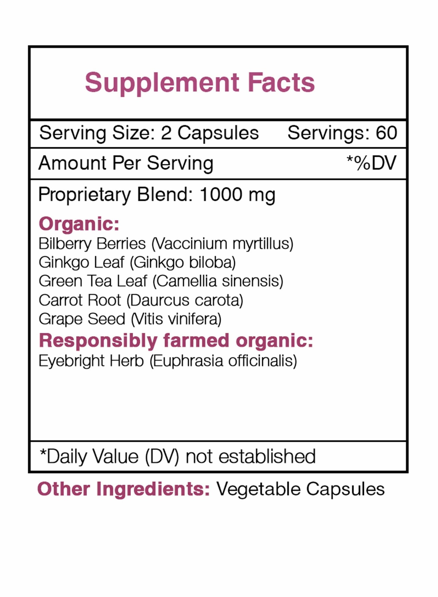 Falcon Eye Capsules. Healthy Vision Support: 60 Capsules