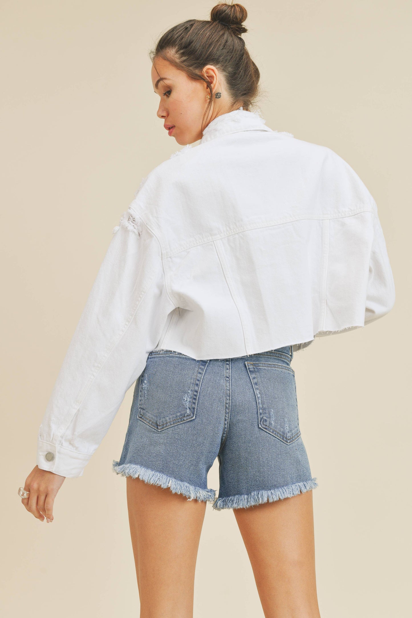 Cropped Distress Jacket DA630N