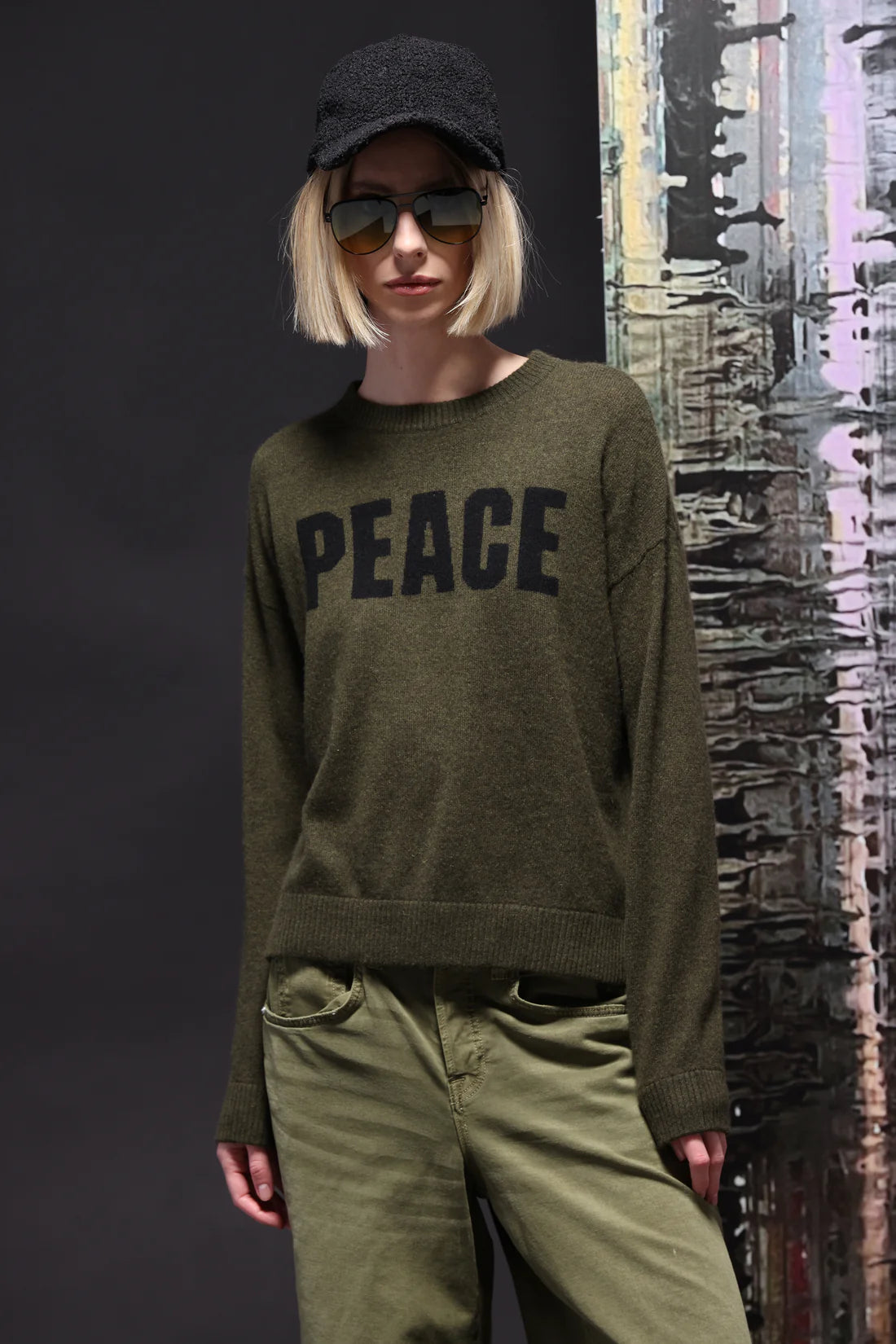 Cashmere Peace Crew Neck - Minnie Rose