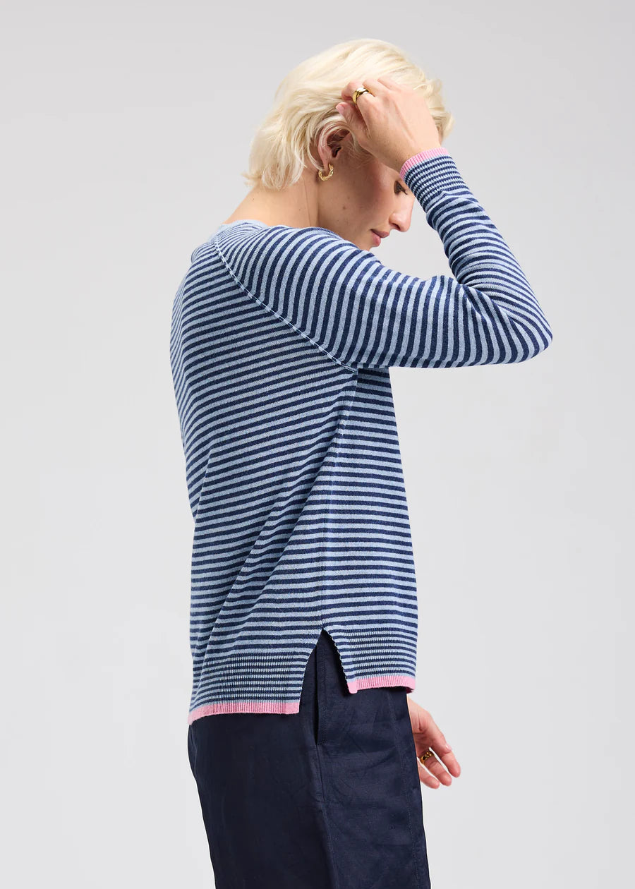 Stripe Crew Neck Sweater ZP7521U - Zaket & Plover