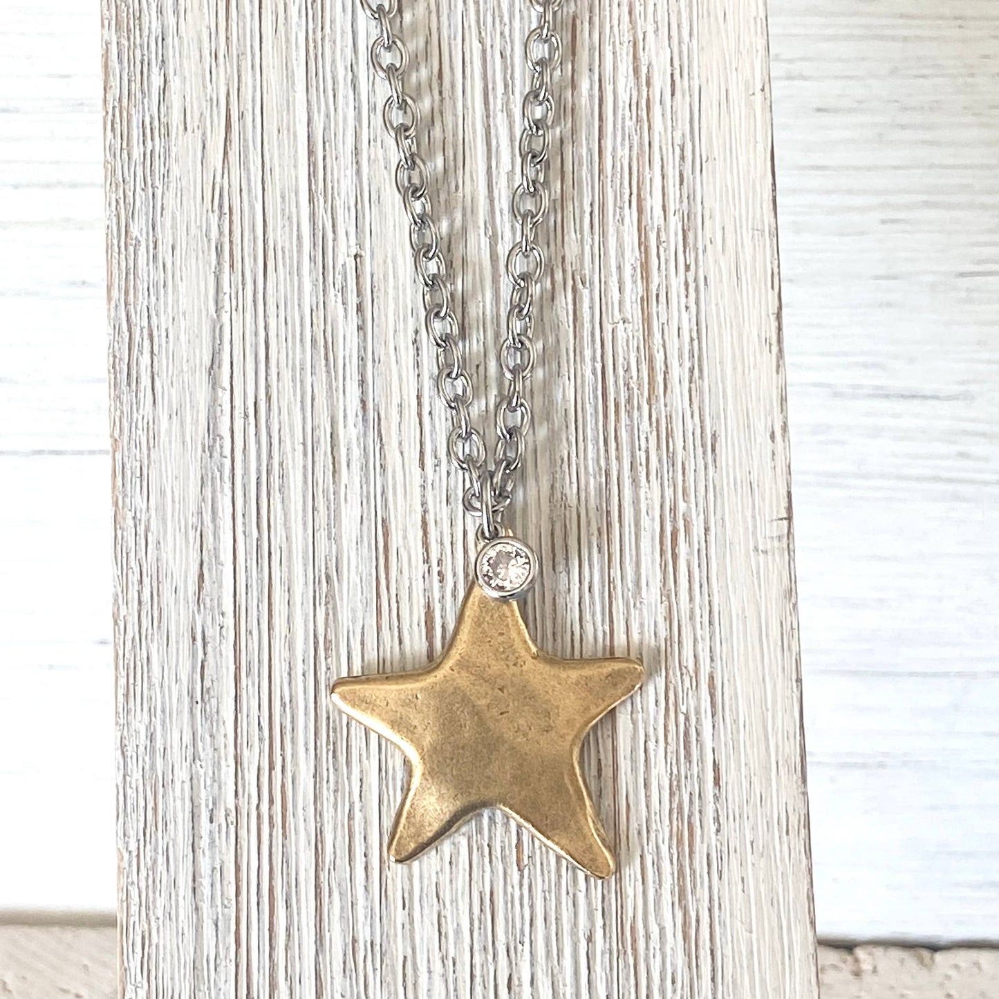 Star necklace celestial jewelry non tarnishing : Mixed metals