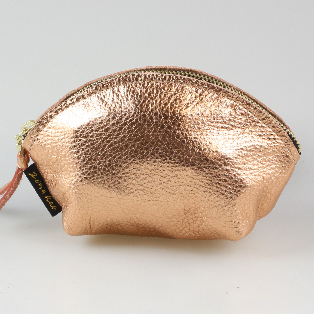 The Metallic Simon Makeup Clutch: Gunmetal
