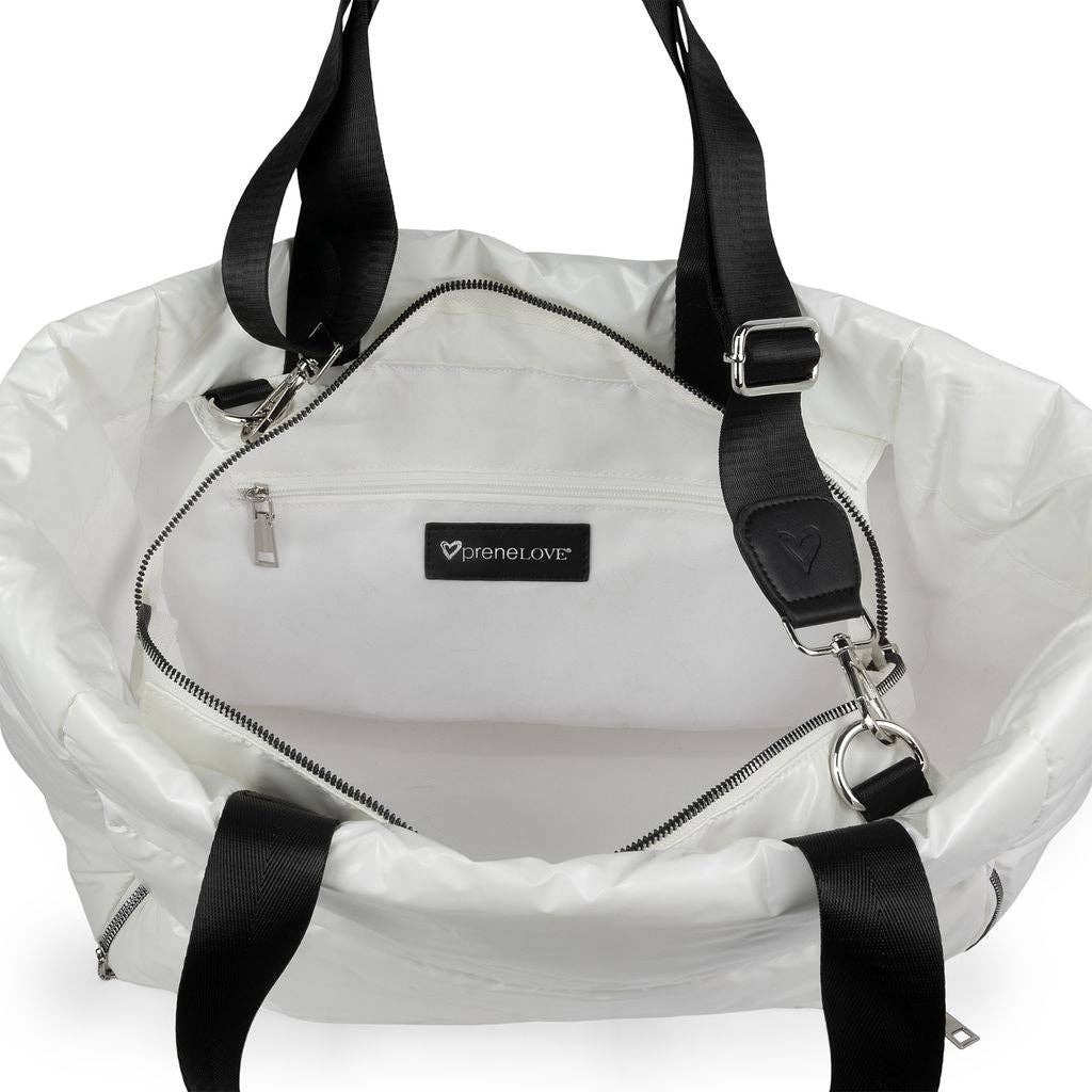 Panorama Puffer Large Tote - White