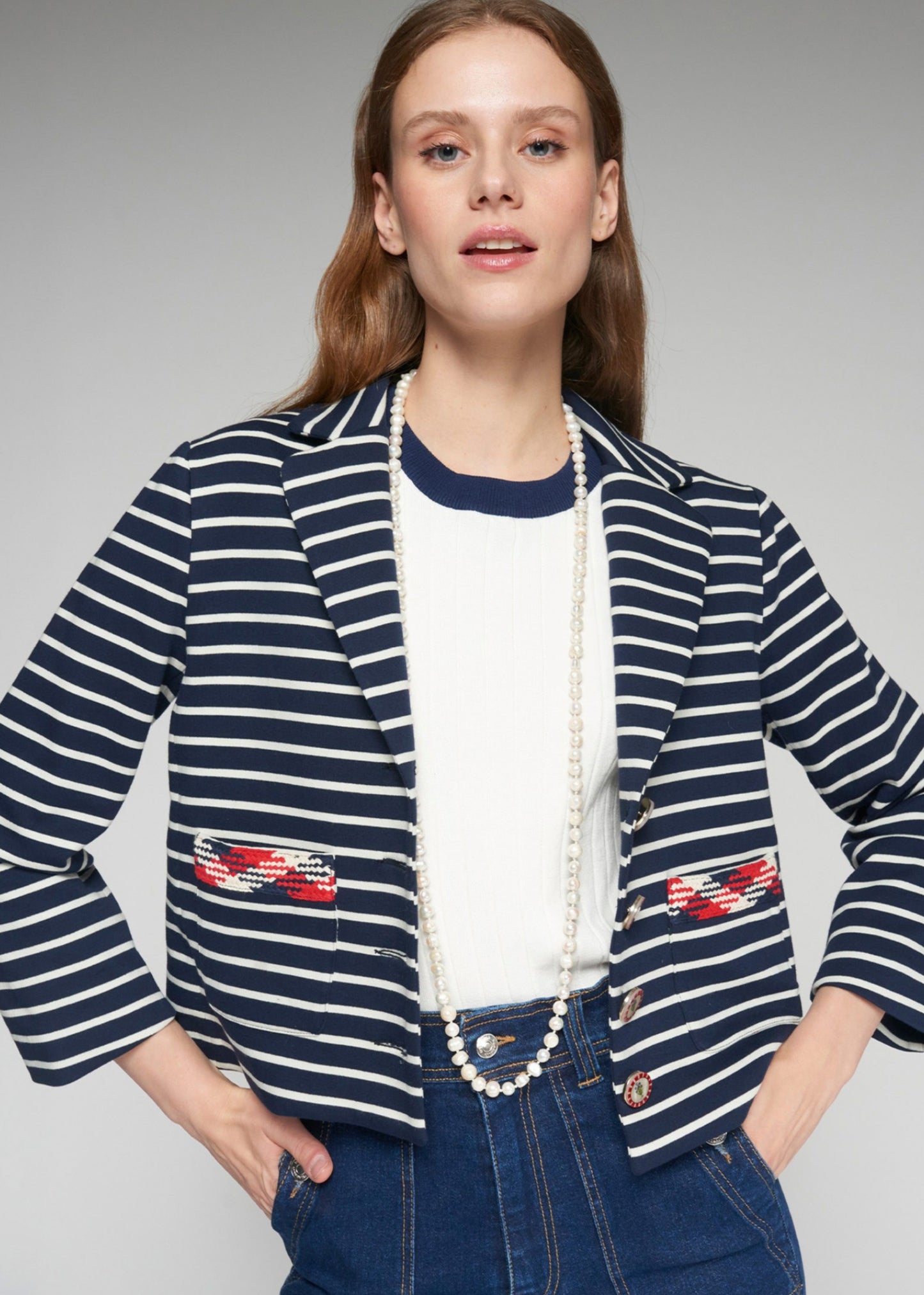 Lola Striped Jacket - O Marche