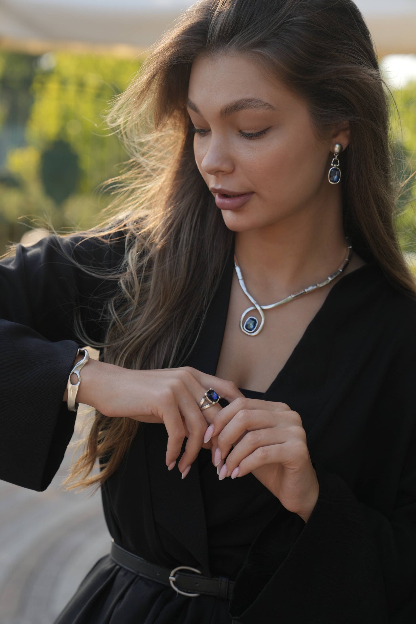 Handmade Crystal Brass Ring - 6842