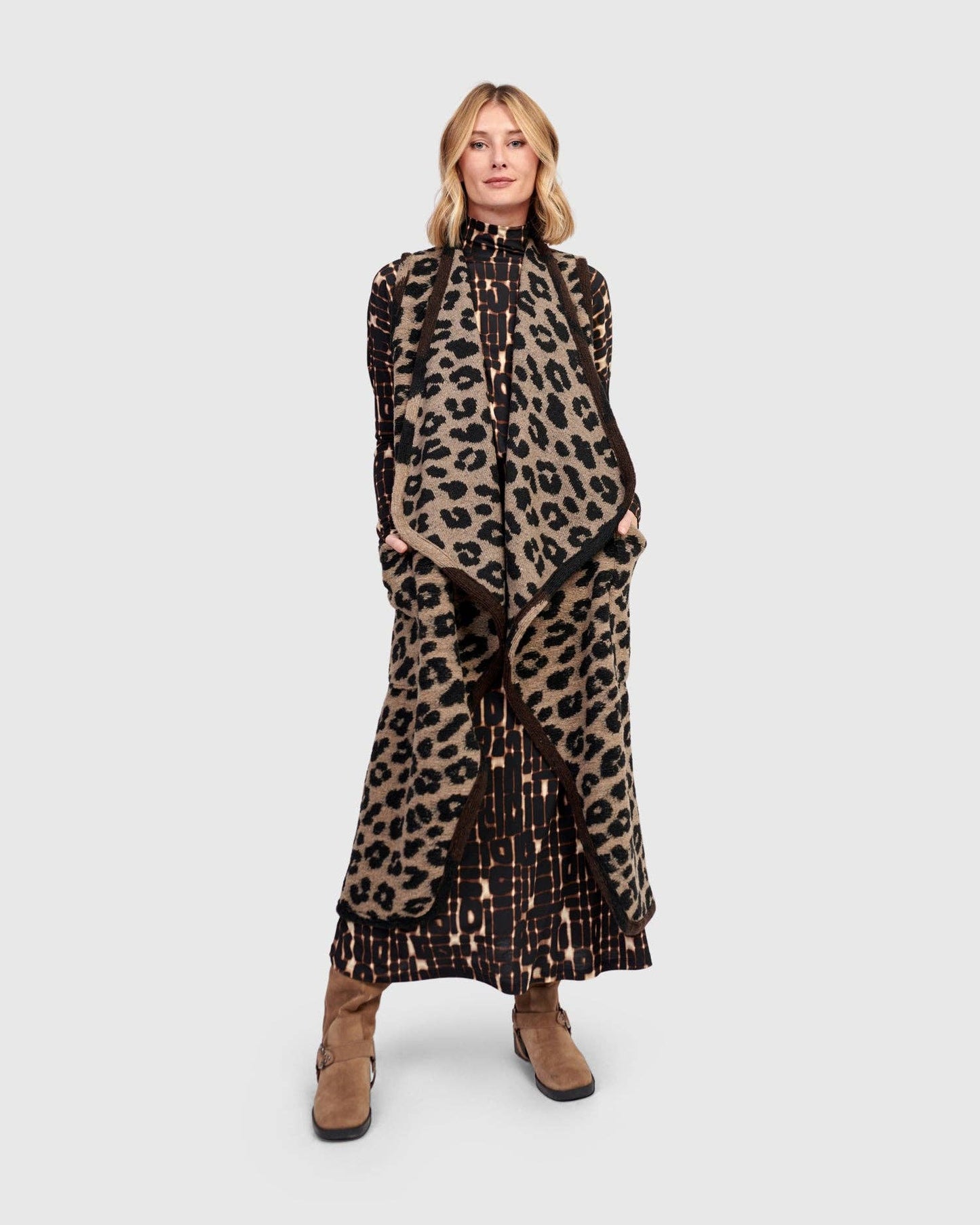 Savage Cozy Draped Vest, Leopard: Leopard / 1 (US 6-8)